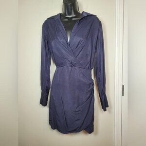 Tencel Blue Faux Wrap Dress